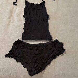 Black semi sheer Women's Intimate Set
